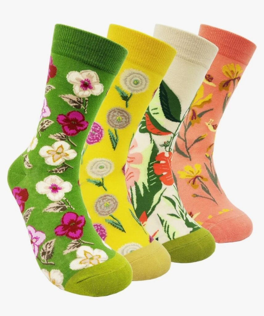 floral boho socks, boho socks for christmas, christmas gift ideas for hippies, hipster socks, hippie socks for women, hippie gift ideas, boho christmas gifts