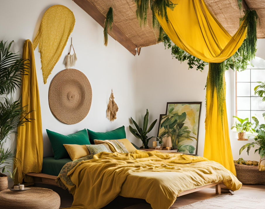 modern boho interior design projects, boho inspired bedrooms, boho bedroom inspiration for your next interior design project or bedroom makeover, boho bedroom inspiration, boho bedroom inspiration ideas, boho interior design 2024, boho bedrooms 2024, boho interior design ideas 2024